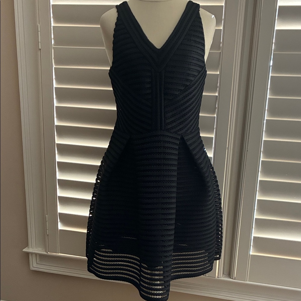 Karlie Black Textured Mini Dress